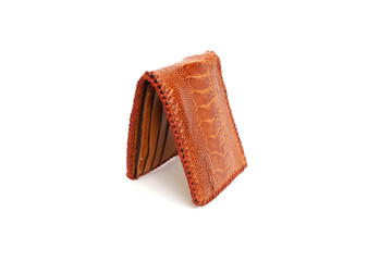 Wallet of leather Ostrich skin