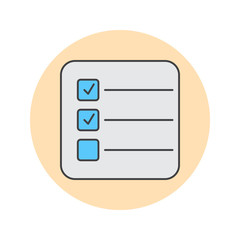 Form thin line icon, test filled outline vector logo illustration, checklist linear colorful pictogram isolated on white