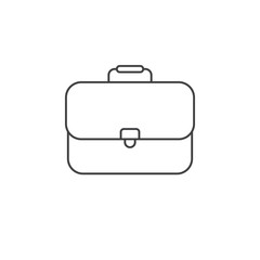 briefcase thin line icon, business case outline vector logo illustration, linear pictogram isolated on white