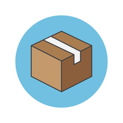 Delivery box thin line icon, package filled outline vector logo illustration, linear colorful pictogram isolated on white