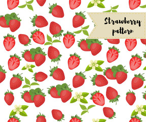 vector strawberry seamless pattern. background, pattern, fabric design, wrapping paper, cover