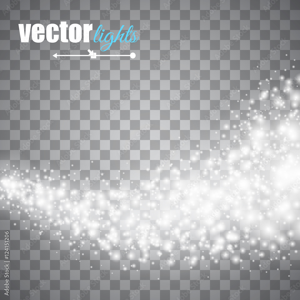 Aufkleber vector white glitter wave abstract background. glittering star dust trail sparkling particles on tra