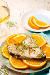 Orange Halibut Steaks