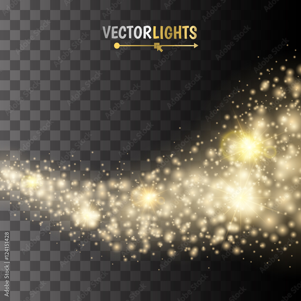 Aufkleber vector gold glitter wave abstract background. glittering star dust trail sparkling particles isolate