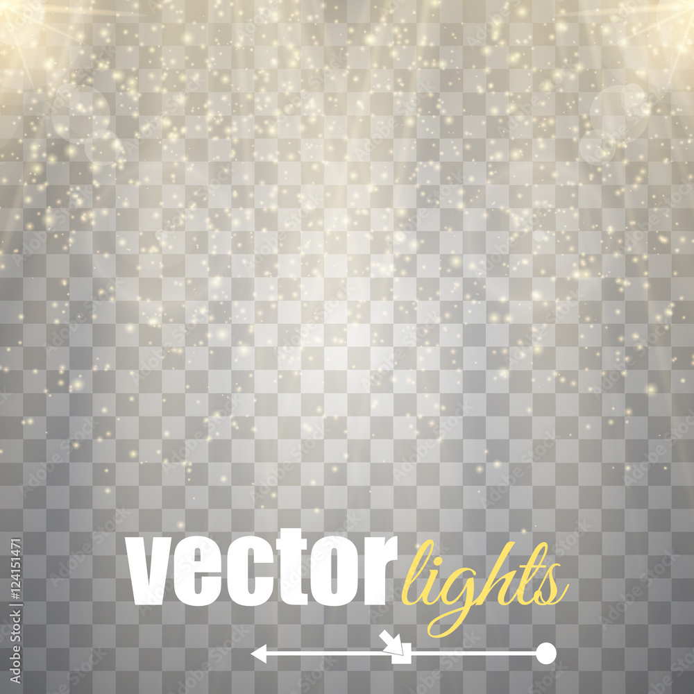 Poster Light flare special effect with rays and magic sparkles. Vector