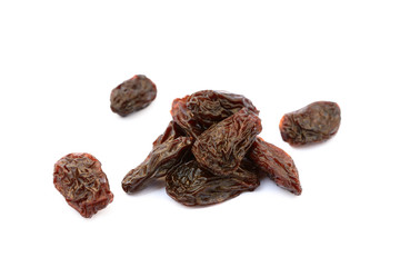 Sweet dried raisins isolated with white background