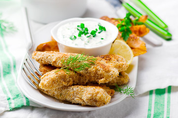 Fish Fingers and Sweet Potato Oven-Fries