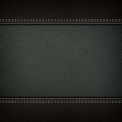 Texture of grey leather background with stitched seam, close-up. Texture for design.