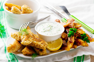Fish Fingers and Sweet Potato Oven-Fries
