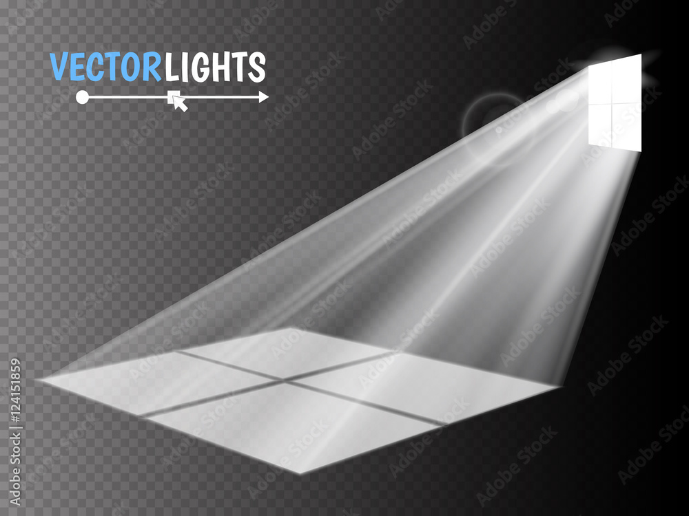 Poster the light rays pass through the window. special effect for your artwork. vector illustration