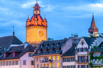 Fragment of Lucerne at night, Switzerland