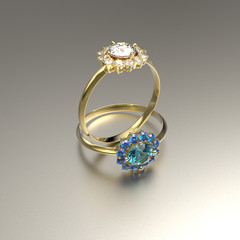 Stylish Jewelry. 3D illustration