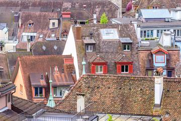 Obraz premium Historic city center of Lucerne with on sky clouds, Canton of Lucerne, Switzerland