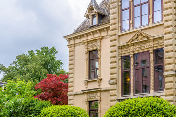 View of historic Zurich city center  on a cloudy day in summer, Canton of Zurich, Switzerland.