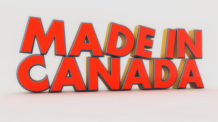 Made in canada 3d text