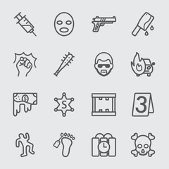 Crime line icon