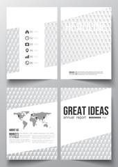 Set of business templates for brochure, magazine, flyer, booklet or annual report. Abstract colorful polygonal background, modern stylish triangle vector texture