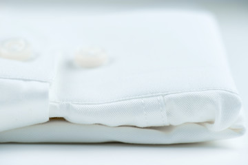 details of white shirt with background white