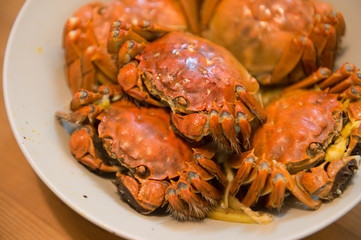 A dish of hairy crabs