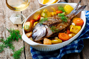 Oven Baked Fish and Vegetables