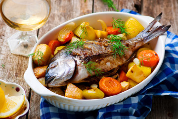 Oven Baked Fish and Vegetables