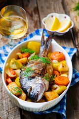 Oven Baked Fish and Vegetables