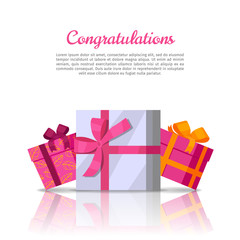 Congratulations Conceptual Web Banner in Flat Style