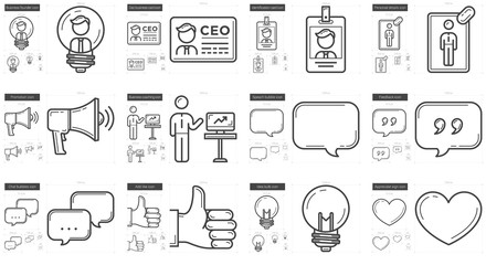 Human resources line icon set.