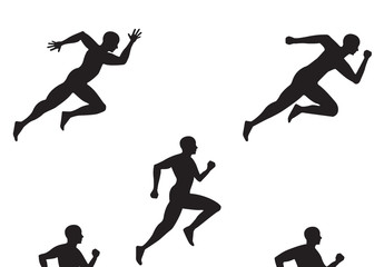 5 Running Person Silhouette Illustrations