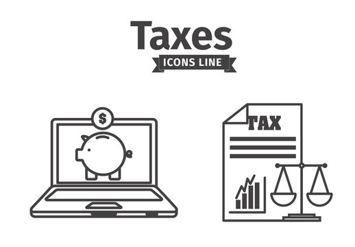 4 Large Black and White Banking and Personal Finance Icons