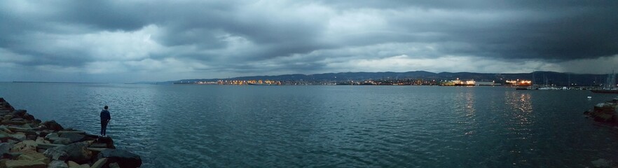 Fototapeta na wymiar Veduta serale di Trieste