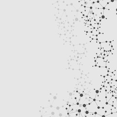 Structure molecule and communication Dna, atom, neurons. Science concept for your design. Connected lines with dots. Medical, technology, chemistry, science background. Vector illustration.