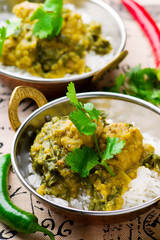  Chicken and Spinach Curry. Indian cuisine