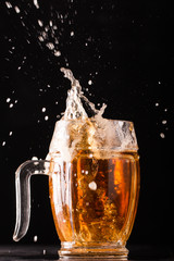 Assorted Beer in a mug, Ready for Tasting on blackboard table