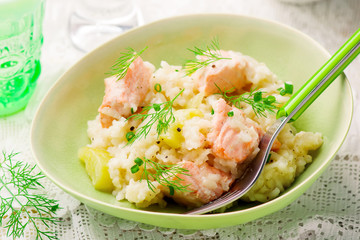 Slow Cooker Salmon Risotto
