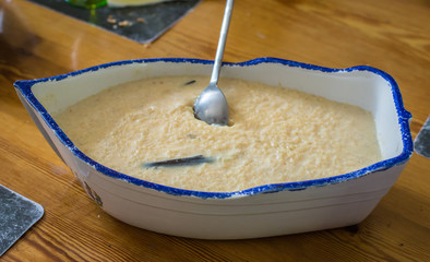 Creamy rice pudding with vanilla bean