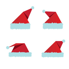 Santa hat flat icon. vector illustration