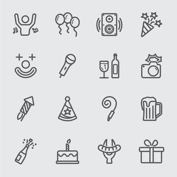 Party and Birthday line icon