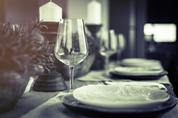 table set on dinning table at home