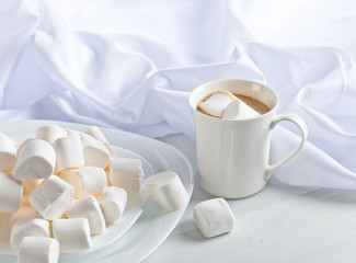 marshmallows and a cup of latte
