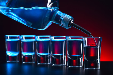 vodka on a black table