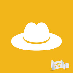 white hat on the yellow background