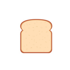 flat design single bread slice icon