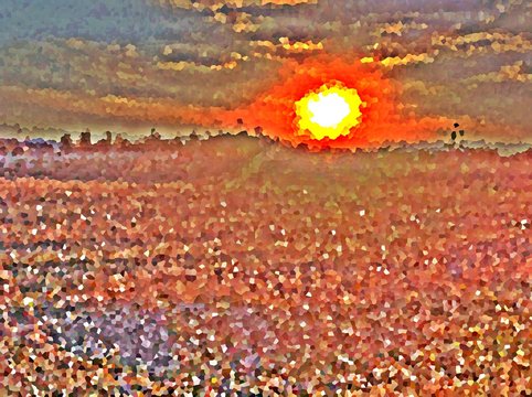 remastered photo of the sun and prairie