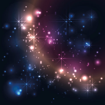 Universe, galaxy with stars, abstract vector