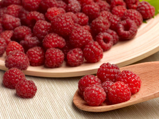 Juicy ripe raspberry