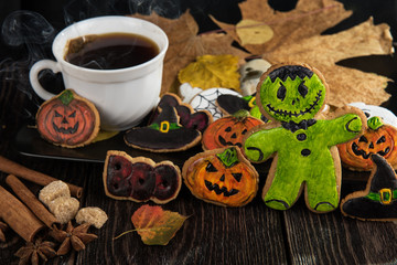 Homemade delicious ginger biscuits for Halloween