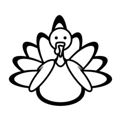 turkey bird thanksgiving icon vector illustration design