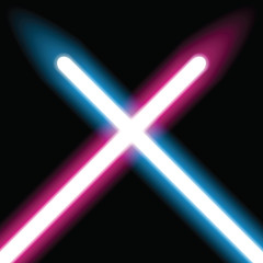 Obraz premium Laser swords, neon lamps, vector design
