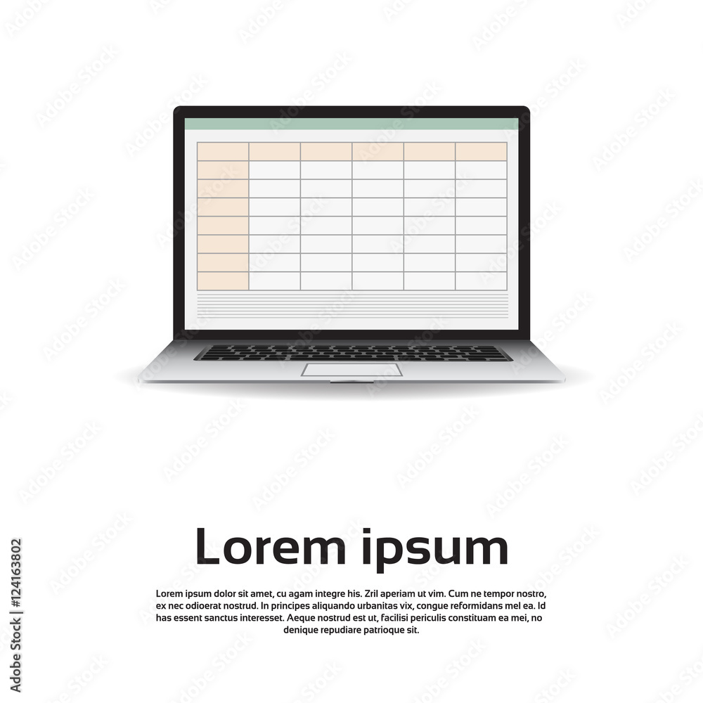 Aufkleber laptop computer monitor empty table infographic vector illustration